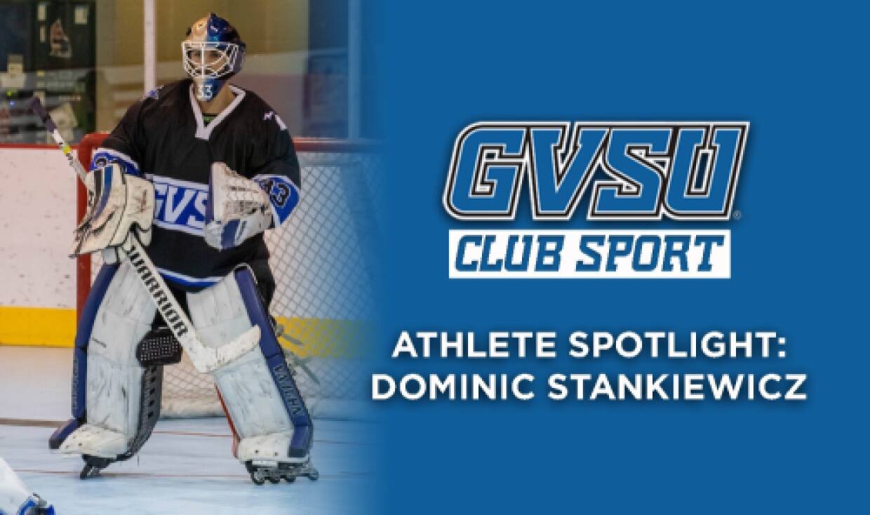 Roller Hockey Goalie, Dominic Stankiewicz, prepares for offense from opposing team to take a shot on him.
